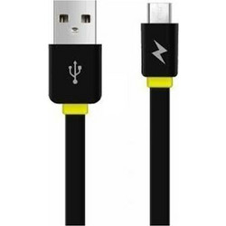 Awei Flat USB to micro USB Cable Μαύρο 1m (CL-950)