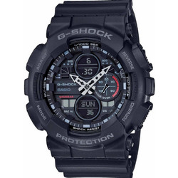 Casio G-Shock Ανδρικό Ρολόι Χρονογράφος με Μαύρο Καουτσούκ Λουράκι GA-140-1A1ER