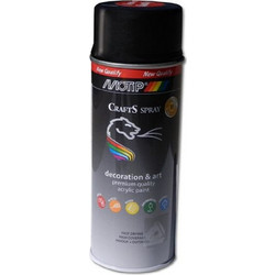 Motip Crafts Spray Μαύρο Γυαλιστερό 400ml RAL9005