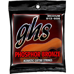 GHS S335 Σετ 6 Χορδές Ακουστικής Κιθάρας Phosphor Bronze 13-56" Medium Tension