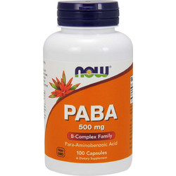 Now Foods PABA (Para Aminobenzoic Acid) 500mg 100 Κάψουλες