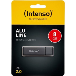 Intenso Alu Line 8GB USB Stick 2.0 με USB-A Ανθρακί
