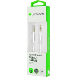 LAMTECH AUDIOCABLE BRAIDED 1M 3.5MM TO 3.5MM SILVER