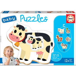 Παιδικό Puzzle Educa Baby Farm 5 In 1 2x2 + 2x3 + 4 Κομμάτια
