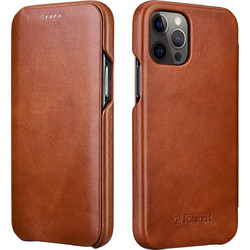 iCarer Vintage Series Curved Edge - Δερμάτινη Θήκη Apple iPhone 12 Pro Max - Brown (RIX1202-BN)