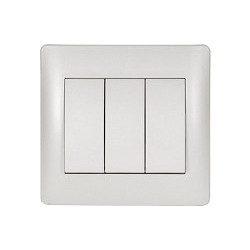 Διακόπτης Τριπλός Κομμυτατέρ 10Α Metallic Λευκό