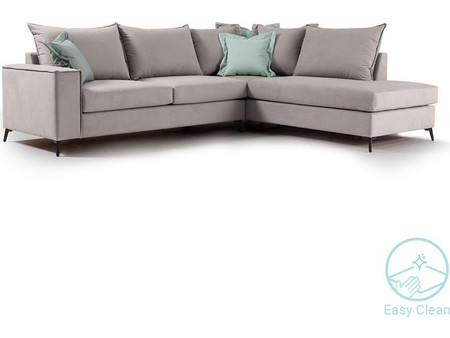 Pakoworld Romantic Γωνιακός Καναπές Αριστερή Γωνία Μπεζ 290x235x95cm 168-000031