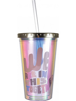 Ποτήρι με Καλαμάκι Funky Fish We Are in this Together 500ml Gim