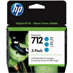 HP 712 Cyan Πακέτο 3 Μελανιών Εκτυπωτή Inkjet 3ED77A