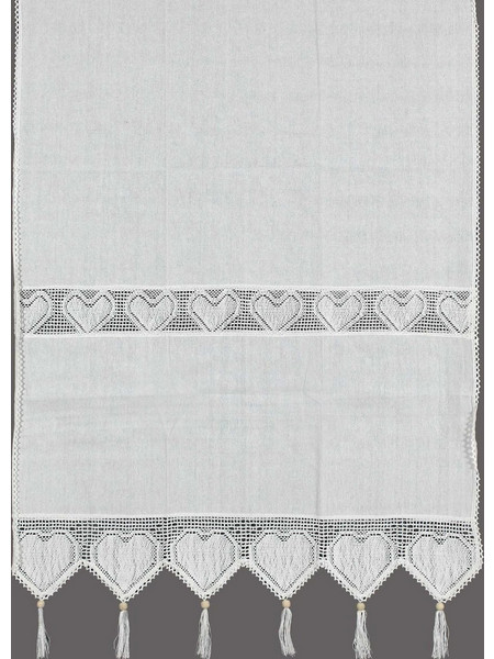 Silk Fashion Κουρτίνα Παραθύρου με Τούνελ & Δαντέλα 160x160 432 Λευκό