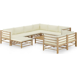 vidaXL Σετ Σαλόνι Κήπου Bamboo 10τμχ Μπεζ 3058221