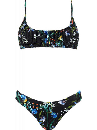 Gsecret Bikini Set Μπουστάκι με Ενίσχυση Ψηλόμεσο Brazil Floral Μαύρο 5561-14445