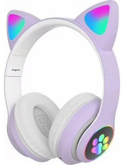 Cat STN-28 Ενσύρματα & Ασύρματα Bluetooth Ακουστικά On Ear Μωβ