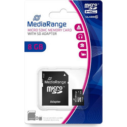 Mediarange MR957 microSDHC 8GB Class 10 + Adapter