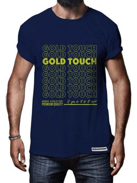 T-SHIRT URBAN ATHLETE BLUE - GOLD TOUCH