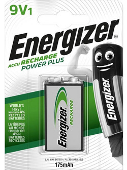 Energizer ACCU Recharge Power Plus 9V 175mAh 1τμχ
