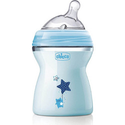 Chicco Natural Feeling Πλαστικό Μπιμπερό με Θηλή Σιλικόνης κατά των Κολικών 2m+ Blue 250ml 80825-21