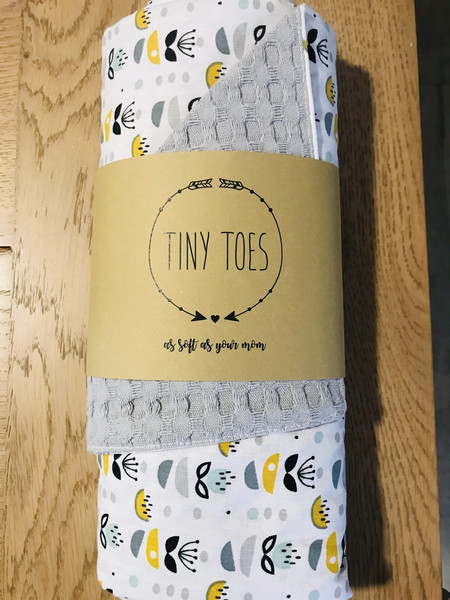 Tiny Toes Swallows Κουβέρτα Αγκαλιάς Πικέ 75x110 Γκρι