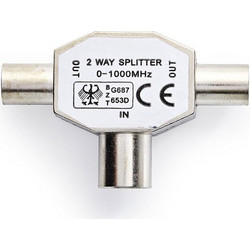 NEDIS CSGP40951ME Coax Splitter IEC (Coax) Male-2x IEC (Coax) Female, Metal