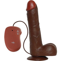 Toyz4lovers Real Rapture Natural Living Fire Passion Remote Ρεαλιστικός Δονητής για Ζευγάρια με Τηλεχειριστήριο 23cm Καφέ
