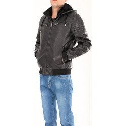 Ανδρικό Δερματίνη Μπουφάν BLACK 9632-SEE