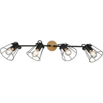 Φωτιστικό Οροφής - Σποτ Jaipur R80614032 4xE27 60W 83x31cm Natural-Black RL Lighting Μέταλλο,Ξύλο