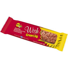 Wish Crunchy Milk Chocolate Τραγανή Μπάρα Δημητριακών Mε Σοκολάτα Γάλακτος Mε Στέβια 35gr