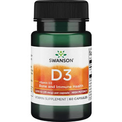 Swanson Vitamin D3 1000iu 60 Κάψουλες