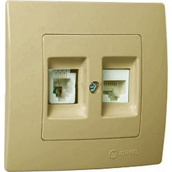 Makel Lillium Πρίζα Τηλεφώνου RJ11 & Δικτύου Data RJ45 Cat5 Χρυσό Ματ (32057037)