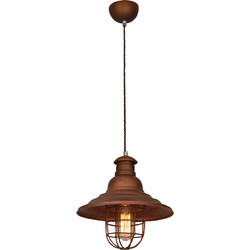 Home Lighting Felicia Κρεμαστό Φωτιστικό Οροφής Πλέγμα Μονόφωτο E27 Μπρονζέ Φ30cm 77-2950