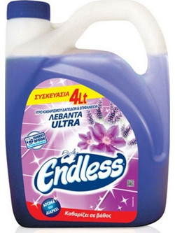 Καθαριστικό υγρό πατώματος + επιφανειών Endless Ultra 4 λίτρα Λεβάντα