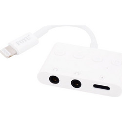 Αντάπτορας Φόρτισης & Ήχου Lightning σε Διπλό Audio Jack 3.5mm AUX & Lightning Foyu FO-S034 - Λευκό
