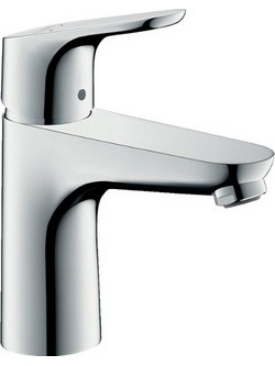Hansgrohe Focus 100 Μοντέρνα Χρωμέ Μπαταρία Νιπτήρος Μπάνιου με Βαλβίδα