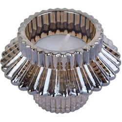 Κηροπήγιο Για Ρεσώ Sparkle Lines Duo PT3768BR Φ8x5,5cm Brown Present Time Γυαλί