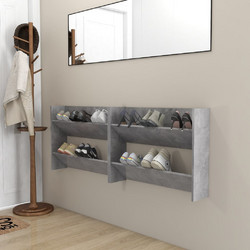 vidaXL Παπουτσοθήκη Ξύλινη Τοίχου M80xΠ18xΥ60cm 806750