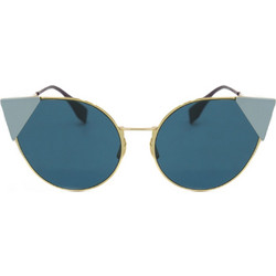 Fendi FF0190/S 000A9 Γυναικεία Γυαλιά Ηλίου Cat Eye Μεταλλικά Χρυσά με Μπλε Polarized Φακό