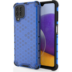 Honeycomb Case armor cover with TPU Bumper for Samsung Galaxy A22 4G blue