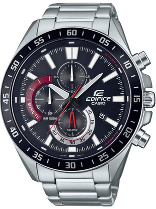 Casio Edifice Ανδρικό Ρολόι Χρονογράφος με Ασημί Μεταλλικό Μπρασελέ EFV-620D-1A4VUEF