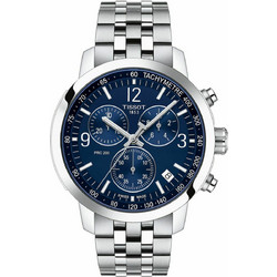 Tissot PRC 200 Ανδρικό Ρολόι Χρονογράφος με Ασημί Μεταλλικό Μπρασελέ T114.417.11.047.00