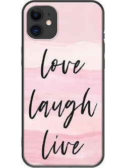 Θήκη Love Laugh Live iPhone 11 Black TPU (Μαύρη Σιλικόνη)