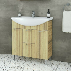 Drop Ritmo 75 Σετ Έπιπλο Μπάνιου με Νιπτήρα Natural Oak