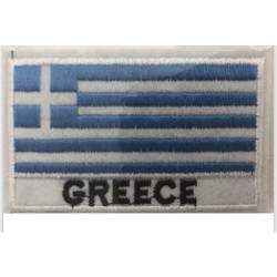 Σήμα ραφτό υφασμάτινο Greece με μαύρα γράμματα