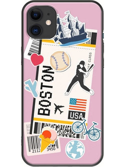 Θήκη Ticket To Boston iPhone 11 Black TPU (Μαύρη Σιλικόνη)