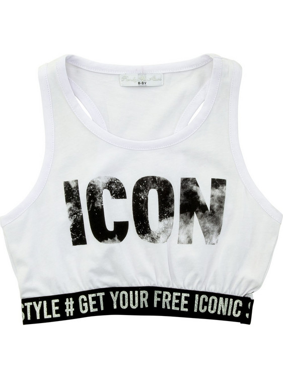 Funky Παιδικό Crop Top Αμάνικο Λευκό 122-505100-2