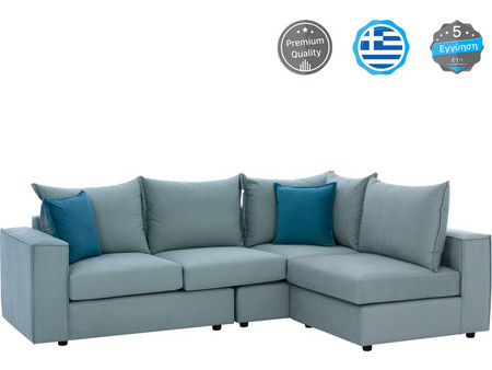 HomeMarkt Monza Γωνιακός Καναπές Μπλε 265x195x98cm HM3256.08