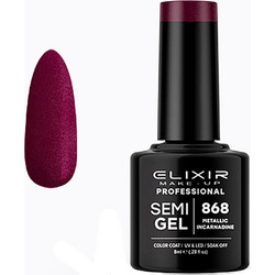 Elixir Semigel 868 Metallic Incarnadine Ημιμόνιμο Βερνίκι Νυχιών 8ml