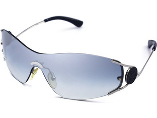 Loewe SLW120 579 Γυναικεία Γυαλιά Ηλίου Μάσκα Μεταλλικά Ασημί με Μπλε Polarized Φακό