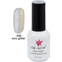 Lilly Nail Art One Step Ecru Glitter Ημιμόνιμο Βερνίκι Νυχιών 15ml