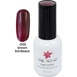 Lilly Nail Art One Step Brown Bordeaux Ημιμόνιμο Βερνίκι Νυχιών 15ml