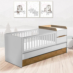 Bebe Stars Florence Πολυμορφική Κούνια για Στρώμα 80x180cm Λευκή 419-02